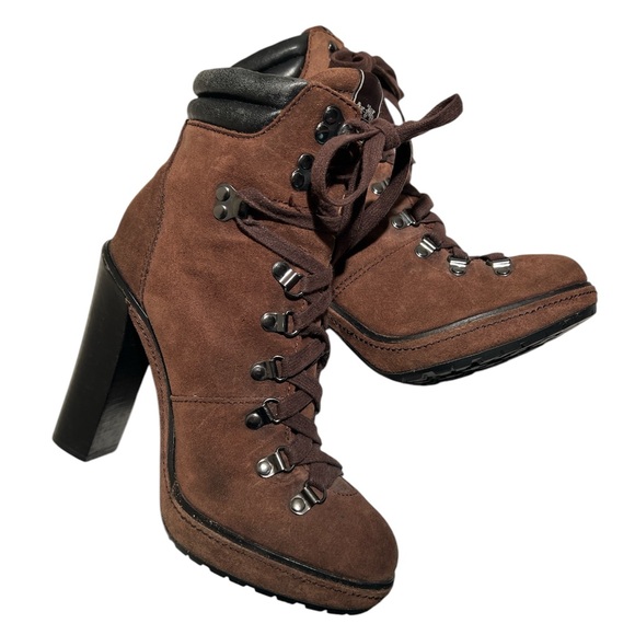 Coach Carol Waxed Suede Boot Size 8.5. Leather Ware Brown - Picture 1 of 6